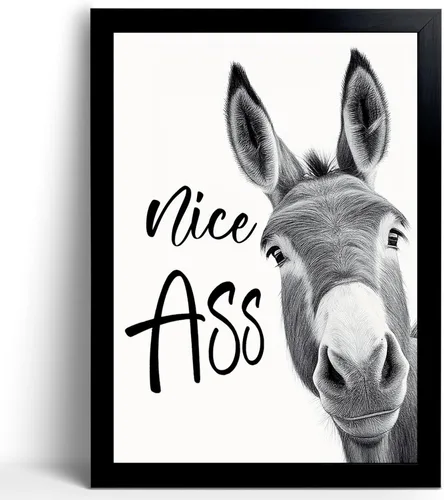Vista 10 de calmart Arte Gracioso de Pared de Elefante - Imágenes de Elefante Lavando en Bañera para Pared Pinturas de Animales Por Favor Siéntate Usted Cartel