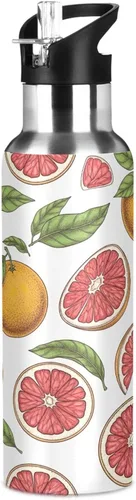 Vista 8 de Grapefruit Fruits Stainless Steel Vacuum Insulated Water Bottle 32 Oz Leakproof Water Bottles, BPA-Free Sports Water Bottle with Straw
