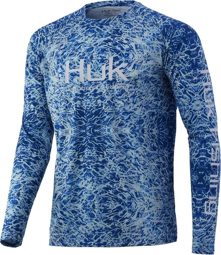 Vista 26 de Huk Pursuit Vented LS para hombre Refracción Fish Fade - San Sal/Wahoo