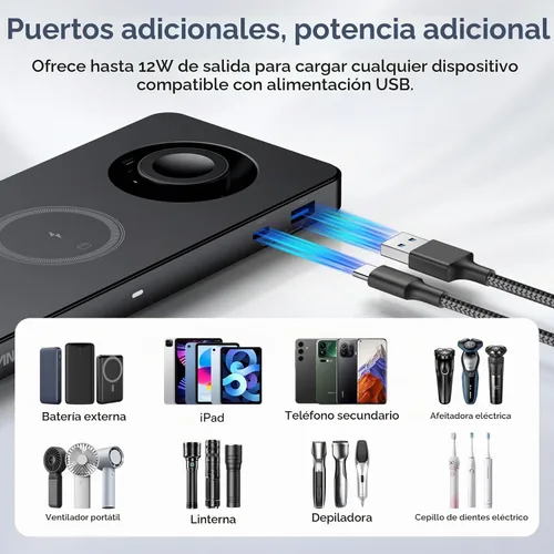 Vista 4 de AC ISLAND - Cargador inalámbrico 5 en 1 para MagSafe, soporte magnético Estación de carga de viaje Qi2.2 para iPhone 17-12 y Air Series, Apple Negro