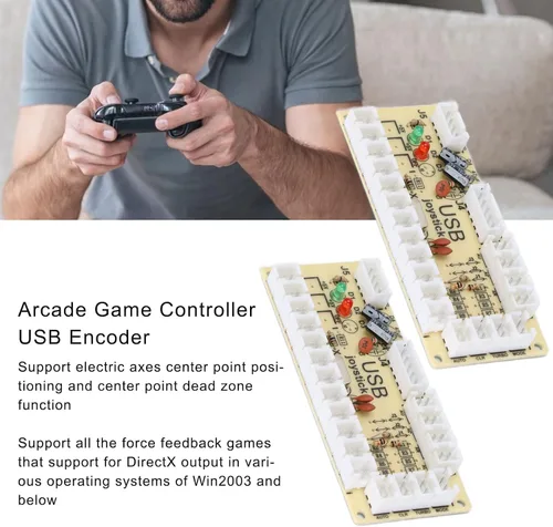 Vista 2 de QM070913 Controlador de juego arcade codificador USB módulo de retardo cero para PC para MAME para Raspberry Pi Retropie, codificador de PC USB