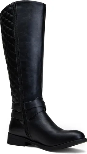 Vista 9 de Vepose - Botas de equitación 49 para mujer, botas altas hasta la rodilla, botas de pantorrilla con hebilla