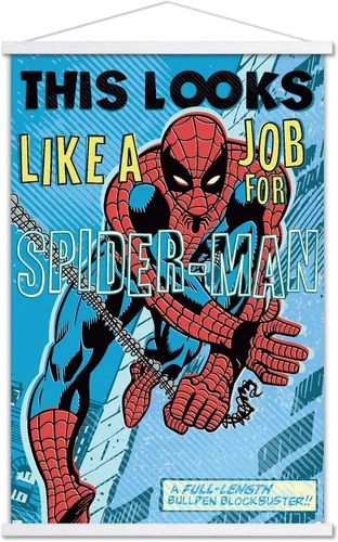 Vista 8 de Trends International Marvel Comics Spider-Man - Póster de pared con marco magnético con texto en inglés «Looks Like A Job»
