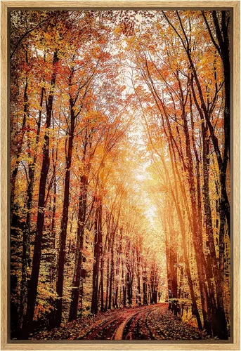 Vista 7 de SIGNWIN Lienzo enmarcado para pared, decoración de guardería de bosques, pájaros voladores, acuarela, montaña, bosque, naturaleza, arte moderno