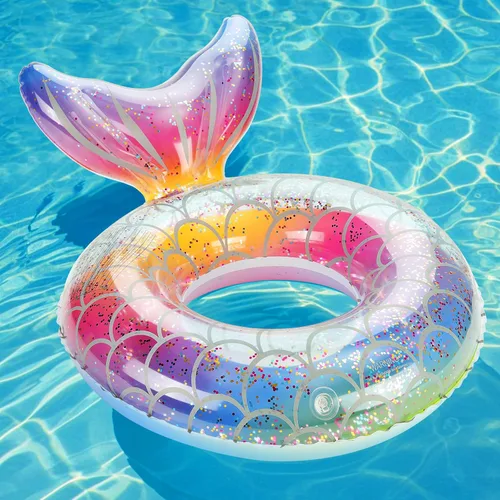 Vista 9 de MoKo Anillo de natación inflable, lindo flotador de piscina, decoración de tubo, tubos de natación, piscina al aire libre, playa, flotadores