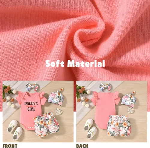 Vista 10 de Aalizzwell Conjunto de pantalones cortos para bebé recién nacido para el verano