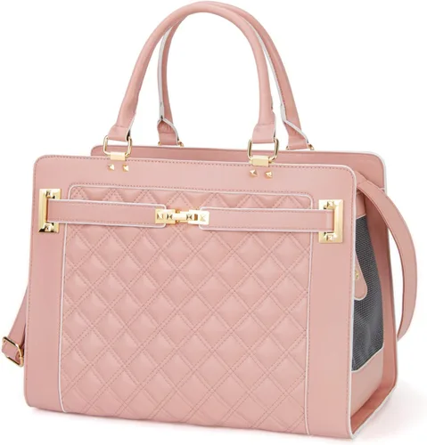 Vista 12 de Bolso transportador de mascotas de moda para perros y gatos, bolso de cuero suave para perros pequeños, cachorros y gatos, aprobado por la aerolínea