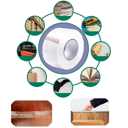Vista 6 de Cinta de embalaje resistente con dispensador recargable, cinta de embalaje silenciosa de 2.4 mil, 1.88 pulgadas x 110 yardas, repuestos de cinta