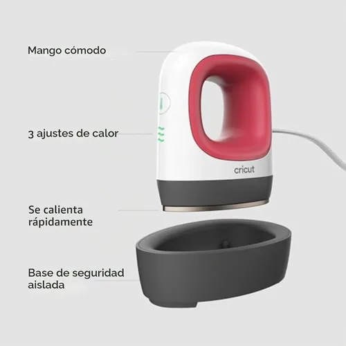 Vista 3 de Cricut EasyPress Mini prensa de calor + alfombrilla de prensa de calor Frambuesa (Actualizado)
