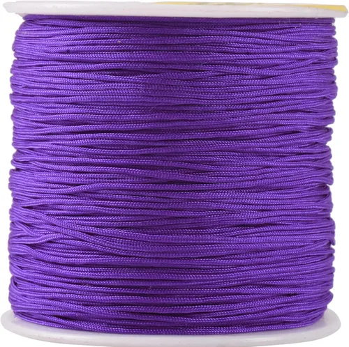 Vista 94 de KONMAY 1 rollo de cuerda de nailon de 150 yardas, trenzado de 0.016 in de nailon Shamballa Macramé/cordón de cuentas, cordón de nudo chino, cuerda