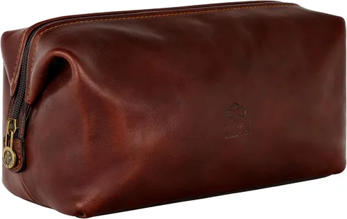 Vista 9 de Time Resistance Bolsa de Aseo de Cuero Estuche de Cosméticos Kit Dopp Elegante Italiano, Negro, Classic