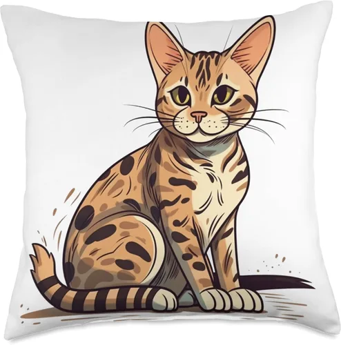 Vista 4 de Bengal Brilliance Design playful pet Playful - Almohada divertida de gato Bengala, 16 x 16 pulgadas, multicolor