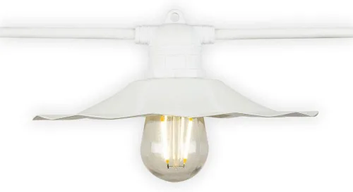Vista 2 de fantado PaperLanternStore - Bombilla metálica para patio, para exteriores, E26, color blanco Estriado - Blanco