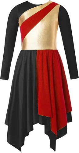 Vista 2 de Loyan Vestido de baile de alabanza litúrgica de alabanza metálica para niñas grandes
