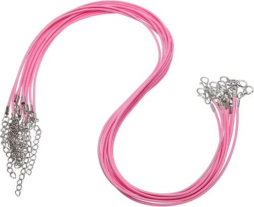 Vista 22 de MECCANIXITY 10 cordones de collar encerado de 18 pulgadas, cadena de collar a granel con cierre de 0.059 in de cuerda de cuero encerado para hacer