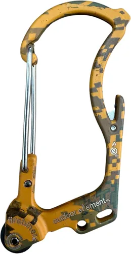 Vista 13 de OUTDOOR ELEMENT Firebiner 6-en-1 - Mosquetón Iniciador de Fuego EDC Multiherramienta de Emergencia - Llavero, Cuchilla Utilitaria, Abrebotellas y Más