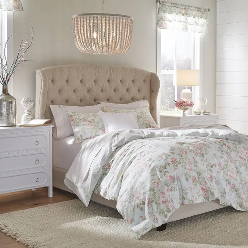 Vista 2 de Laura Ashley Home - Juego de funda de edredón individual, ropa de cama de algodón reversible con funda a juego, decoración del hogar transpirable