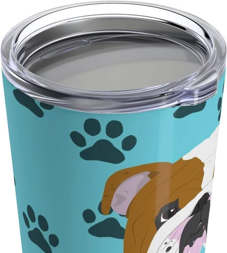 Vista 3 de Taza de viaje personalizada Bulldog – 30 razas a elegir, vaso o taza personalizada para café, cerveza, bebidas frías calientes, hombres, mujeres