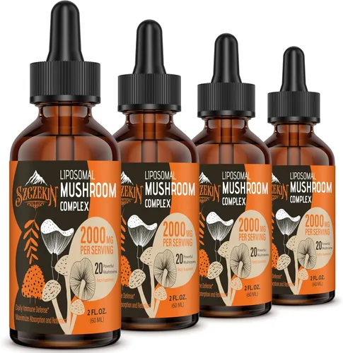 Vista 8 de Gotas de Complejo de Hongos Liposomal 2000 MG - 20 Extractos de Hongos Orgánicos - Fórmula Líquida Avanzada para la Inmunidad, Cognitiva y Memoria