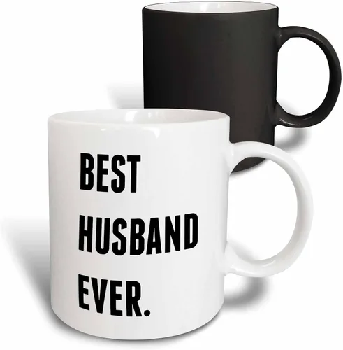 Vista 8 de 3dRose Taza de café, tamaño – 11 oz – Best Husband Ever, letras negras sobre fondo blanco Xander citas inspiradoras – divertido regalo de taza
