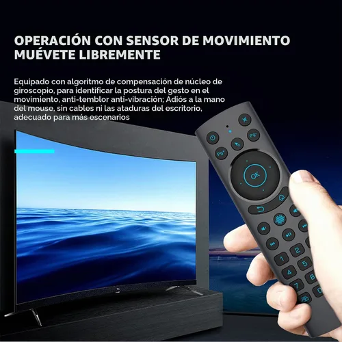 Vista 5 de G20BTS Plus Wireless Bluetooth 5.0 Control remoto retroiluminado por voz Soporte 2.4G Giroscopio USB IR Learning Control remoto para Android TV Box