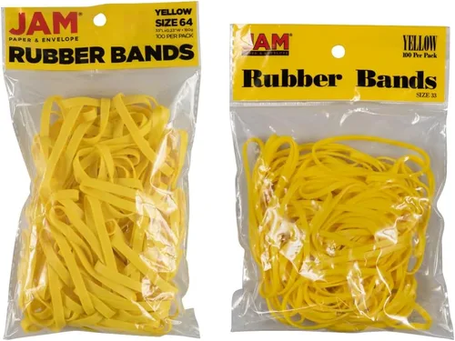 Vista 21 de JAM PAPER Bandas de goma coloridas, tamaño 33, bandas elásticas blancas, 100/paquete Blanco