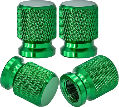 Vista 42 de 4 piezas de tapas de válvula de neumático con estilo púas, cubiertas de válvula de neumático universales de aleación de aluminio a prueba de polvo