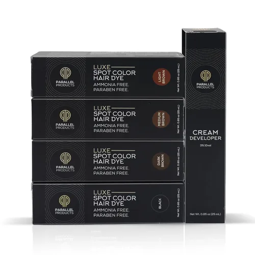 Vista 9 de Parallel Products - Luxe Color (negro) - Tinte para el cabello crema - 0.8 fl oz - Tinte para colorear manchas profesional - Cubre el cabello gris