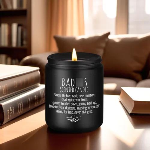 Vista 7 de LEADO Vela perfumada, regalos de felicitación, velas inspiradoras para mujeres, hombres, amigos, nuevo trabajo, promoción, regalos de sobriedad