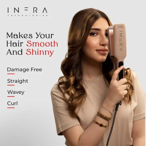 Vista 7 de INFRA Plancha plana de cerámica iónica, plancha de pelo infrarroja de 2 pulgadas, lo mejor para todo tipo de cabello, alisador profesional 2 en 1