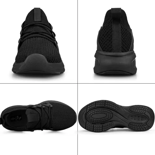 Vista 6 de Pujcs - Zapatos deportivos para caminar para hombre, antideslizantes, transpirables, ligeros, atléticos, para gimnasio, tenis y correr