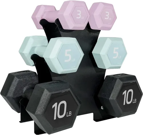 Vista 14 de Dumbbell Hand Weight Sets - Exercise & Fitness Free Weights for Women & Men Home Gym Equipment Workouts Strength Training Negro