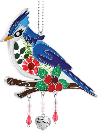 Vista 14 de KY&BOSAM Regalos para la abuela Colibrí de cristal para colgar en la Verde-te amo abuela