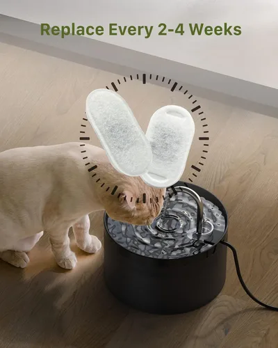 Vista 2 de GIOTOHUN Repuesto de filtro de fuente para gatos: 12 filtros de fuente de agua para gatos, 6 filtros + 6 esponjas para dispensador de mascotas H1