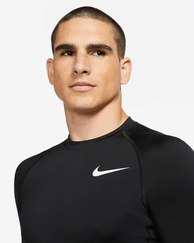 Vista 2 de Nike Pro Dri-FIT - Camiseta de entrenamiento de manga larga y ajuste ajustado para hombre Negro