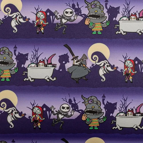 Vista 4 de Loungefly Bolso cruzado de la línea de Halloween Nightmare Before Christmas, Púrpura