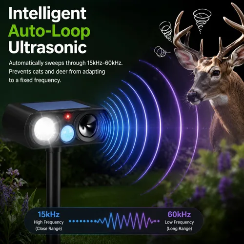 Vista 3 de 2026 Upgraded Sonic Fortress Pro Deer Repellent Devices 2Pack