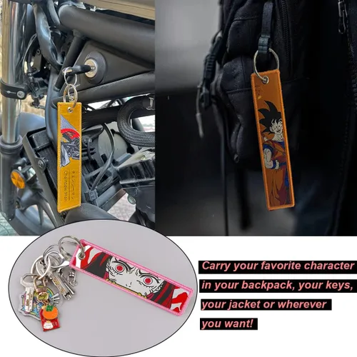 Vista 6 de 1 Pack Anime Etiqueta de Llavero Jet Etiqueta de Llavero Dibujos Animados Bordados con Llavero para Motocicletas Accesorios de Coche