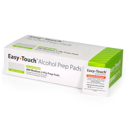 Vista 11 de EasyTouch - Almohadillas de preparación de alcohol esterilizadas con gamma, envueltas individualmente, 10 por paquete, 1200 paquetes