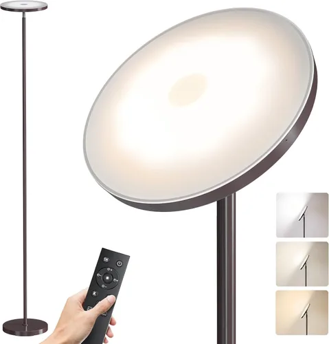 Vista 9 de SUNMORY Lámparas de pie para sala de estar, 48 W/4200 lm, lámpara de pie LED súper brillante con control remoto, lámpara de pie de 69 pulgadas