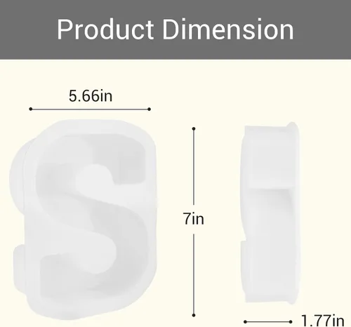 Vista 2 de Gartful Moldes de letras grandes de 7 pulgadas para resina, molde de resina epoxi del alfabeto mayúscula 3D S, moldes de letras de resina gruesa