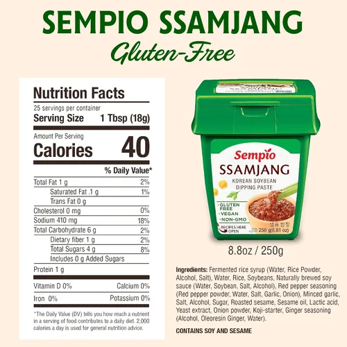 Vista 2 de Sempio Ssamjang: Pasta de inmersión de soja coreana suave sin gluten, 8.8oz