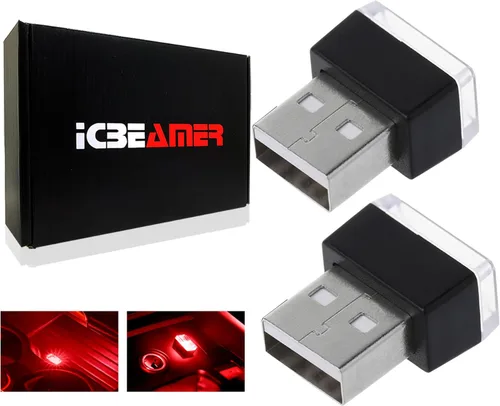 Vista 46 de ICBEAMER Smart USB 1-Paquete (Azul) Luz de Noche LED Automática Plug-in Miniatura para Coche, Van, Pickup, Camión, Interior, Maletero, Iluminación