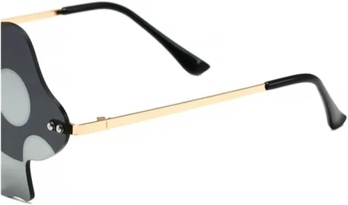 Vista 6 de ENTHYI Gafas de sol con forma de hongo para mujer, gafas irregulares sin marco, gafas de sol retro para fiesta rave de Halloween