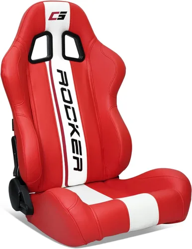 Vista 11 de IKON MOTORSPORTS, Asientos universales para vehículos de carrera con deslizadores dobles, negro con puntada naranja en PU y cuero de carbono