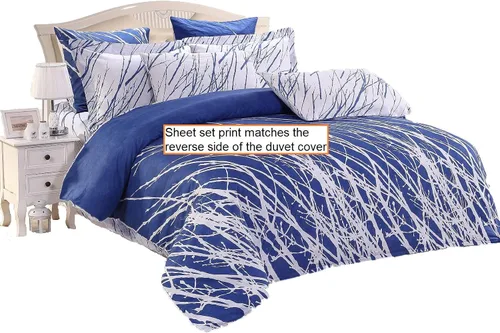 Vista 5 de Swanson Beddings Tree - Juego de sábanas de 4 piezas, 100% algodón: sábana bajera, sábana encimera y un par de fundas de almohada