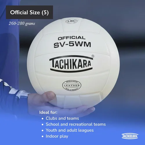 Vista 3 de Tachikara pelota de voleibol, piel de grano completo