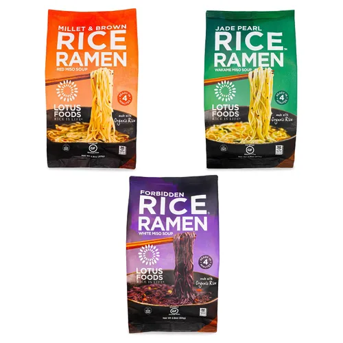 Vista 11 de Lotus Foods Jade Pearl Organic Rice Ramen - Bolsas de 2.8 onzas (paquete de 10)