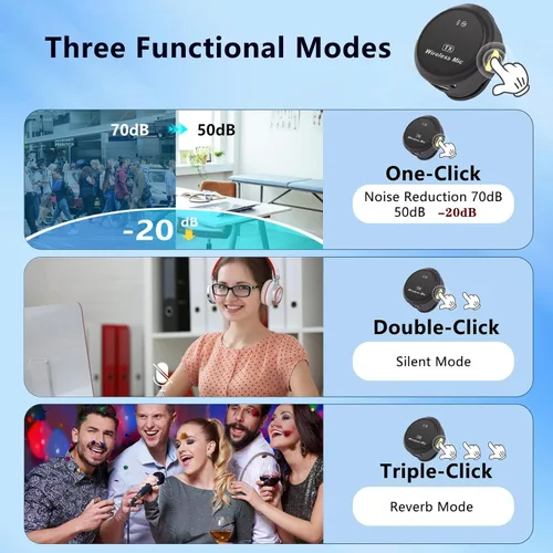 Vista 4 de Micrófono Lavalier personal inalámbrico de regalo con calcomanías culturales para iPhone 17/16/15/Android, cancelación de ruido, micrófono