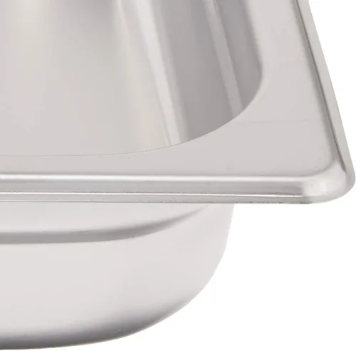 Vista 4 de Winco Bandeja de mesa de vapor antiatascos de tamaño completo de 2.5 pulgadas de profundidad, calibre 25, NSF, acero inoxidable, mediano, 2.5